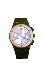 Hublot Geneva Chronograph Rose Gold Watch with Black Strap