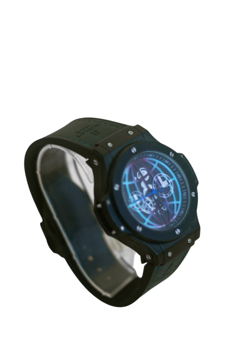 Hublot Classic Fusion Black Ceramic Watch with Globe Dial