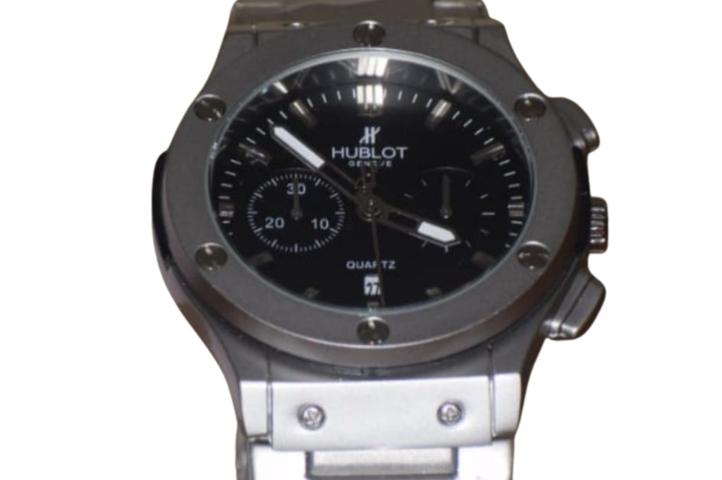 Hublot Classic Fusion Quartz Men’s Luxury Watch – Silver Strap, Black Dial